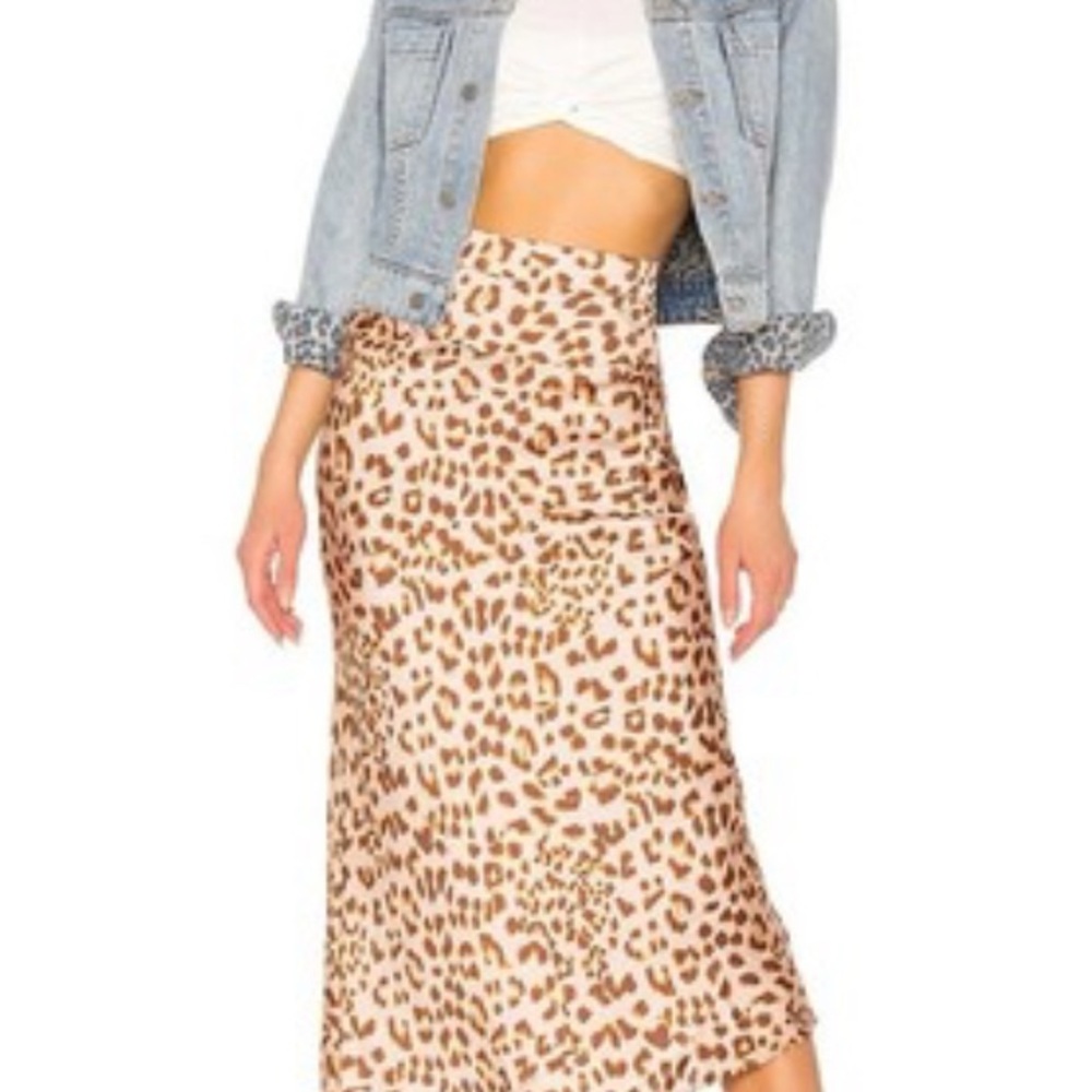 Free People Leopard Midi Skirt